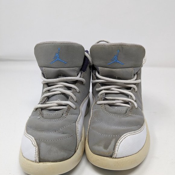 Nike Air Jordan 12 Retro Sneaker Youth 12C Gray Univ Blue Mid Top 151186 007 - Picture 10 of 11